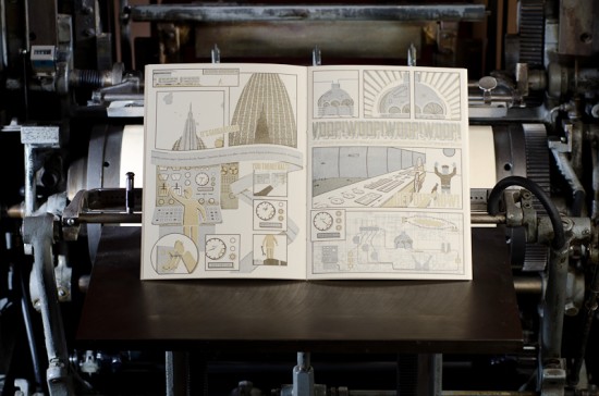Airship Letterpress Graphic Novel by Angel Bomb Design via Oh So Beautiful Paper (5)