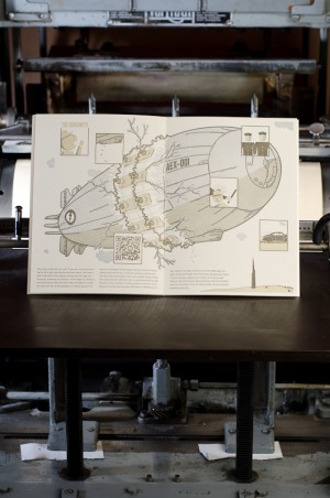 Airship Letterpress Graphic Novel by Angel Bomb Design via Oh So Beautiful Paper (6)