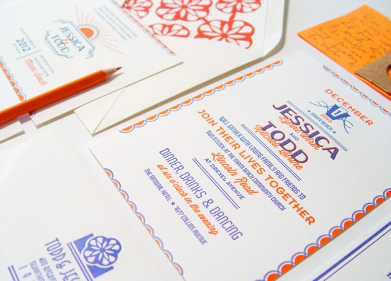 Art Deco Letterpress Wedding Invitations by 42 Pressed via Oh So Beautiful Paper (4)