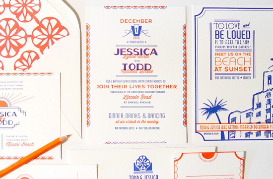 Art Deco Letterpress Wedding Invitations by 42 Pressed via Oh So Beautiful Paper (3)