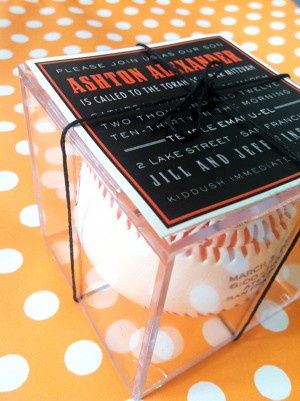 Baseball-Inspired Bar Mitzvah Invitations by PS Paper via Oh So Beautiful Paper (4)