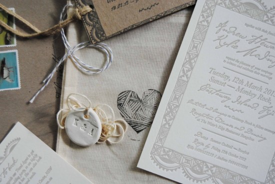 Fiji Destination Wedding Invitations via Oh So Beautiful Paper