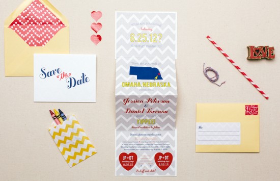 Modern Chevron Save the Dates by Inclosed Studio via Oh So Beautiful Paper (6)