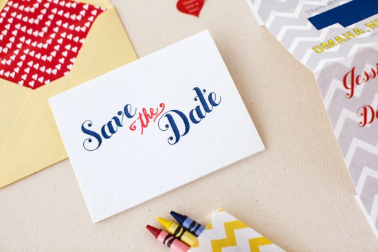 Modern Chevron Save the Dates by Inclosed Studio via Oh So Beautiful Paper (5)