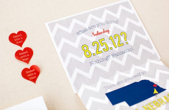Modern Chevron Save the Dates by Inclosed Studio via Oh So Beautiful Paper (3)