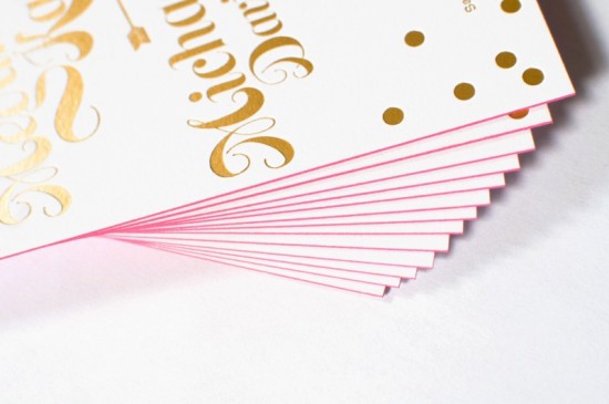 Pink and Gold Foil Wedding Invitations by Coral Pheasant via Oh So Beautiful Paper (4)