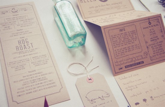 Country Inspired Wedding Invitations by Bridges and Eggs via Oh So Beautiful Paper (1)