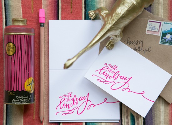 Lindsay Letters Calligraphy Stationery via Oh So Beautiful Paper (8)
