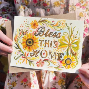 Bless This Home 5x7 Greeting Card by The Wheatfield 