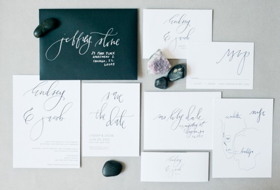 Calligraphed Wedding Invitation Collection by Hazel Wonderland via Oh So Beautiful Paper (1)