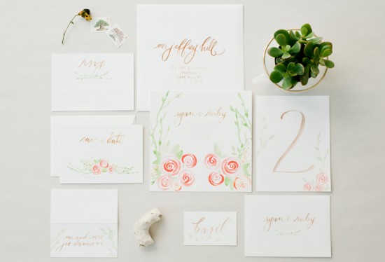 Calligraphed Wedding Invitation Collection by Hazel Wonderland via Oh So Beautiful Paper (5)