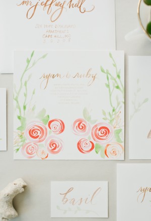 Calligraphed Wedding Invitation Collection by Hazel Wonderland via Oh So Beautiful Paper (6)