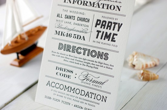 Modern Chevron Wedding Invitations by Meticulous Ink via Oh So Beautiful Paper (4)
