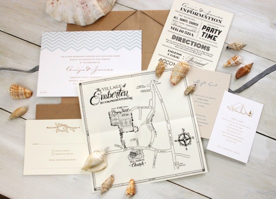 Modern Chevron Wedding Invitations by Meticulous Ink via Oh So Beautiful Paper (1)
