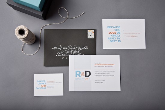Modern and Personal Same-Sex Wedding Invitations by SugarB Studio via Oh So Beautiful Paper (1)