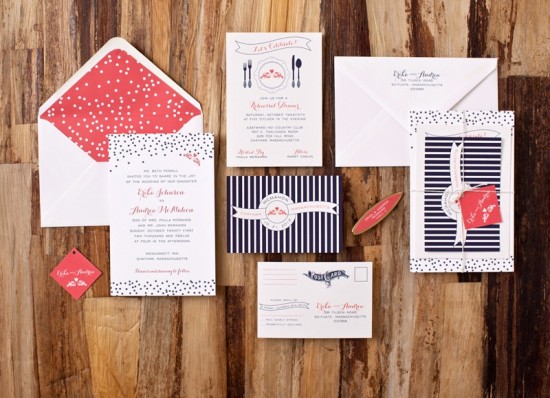 Nautical Wedding Invitations by Suite Paperie via Oh So Beautiful Paper (2)