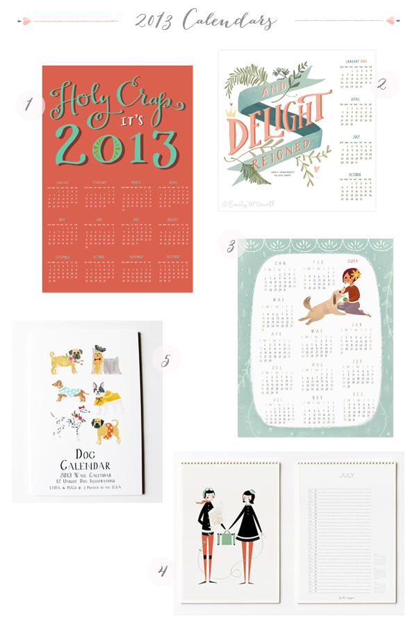The Best 2013 Calendars via Oh So Beautiful Paper