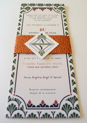 Art Deco Inspired Anniversary Invitations by Lizzy B Loves via Oh So Beautiful Paper (1)