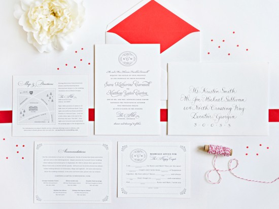 Classic Southern Wedding Invitations by Sase Ink via Oh So Beautiful Paper (12)