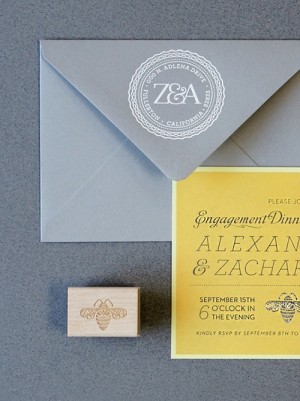 Engagement Dinner Party Invitations by Lush Events via Oh So Beautiful Paper