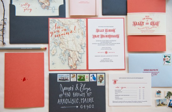 Map Travel-Inspired Destination Wedding Invitations by Gus & Ruby Letterpress via Oh So Beautiful Paper (15)