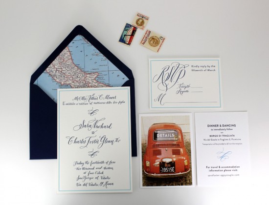 Travel Inspired Wedding Invitations by Ruby the Fox via Oh So Beautiful Paper (3)