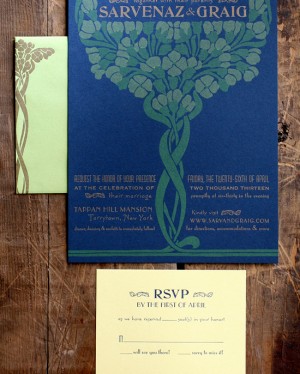 Art Nouveau Wedding Invitations by Starshaped Press via Oh So Beautiful Paper (1)