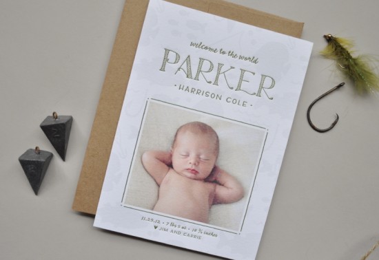 Baby Boy Birth Announcements by Palm Papers via Oh So Beautiful Paper (5)