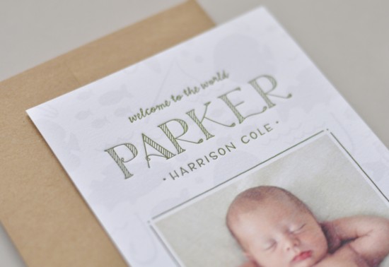 Baby Boy Birth Announcements by Palm Papers via Oh So Beautiful Paper (4)