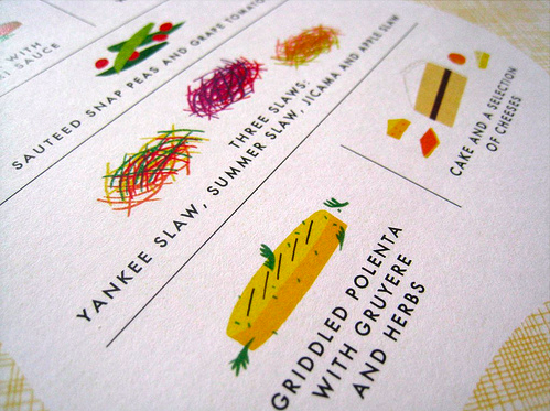 Day-Of Wedding Stationery Inspiration and Ideas: Colorfully Illustrated Menus via Oh So Beautiful Paper (6)