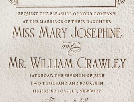 Downton Abbey-Inspired Wedding Invitations by Lucky Luxe Couture Correspondence via Oh So Beautiful Paper (2)