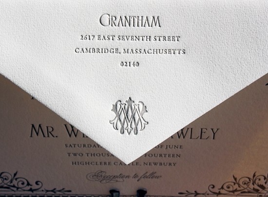 Downton Abbey-Inspired Wedding Invitations by Lucky Luxe Couture Correspondence via Oh So Beautiful Paper (1)