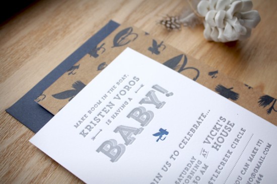 Fly Fishing Inspired Letterpress Baby Shower Invitations by Print In Cursive via Oh So Beautiful Paper (2)
