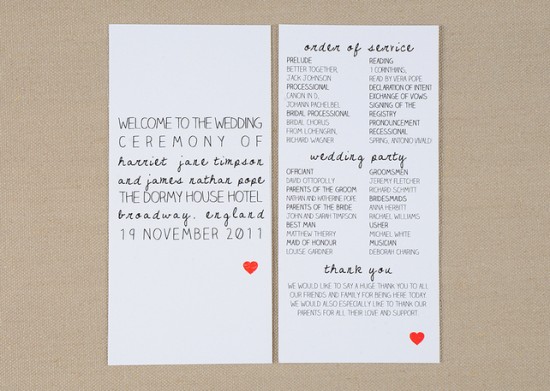 Day-Of Wedding Stationery Inspiration and Ideas: Hearts via Oh So Beautiful Paper (13)