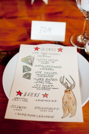 Day-Of Wedding Stationery Inspiration and Ideas: Colorfully Illustrated Menus via Oh So Beautiful Paper (5)