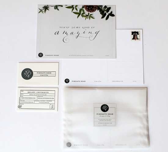 Modern Hand-Lettered Black and White Business Cards by Pinegate Road Designs via Oh So Beautiful Paper (1) (3)