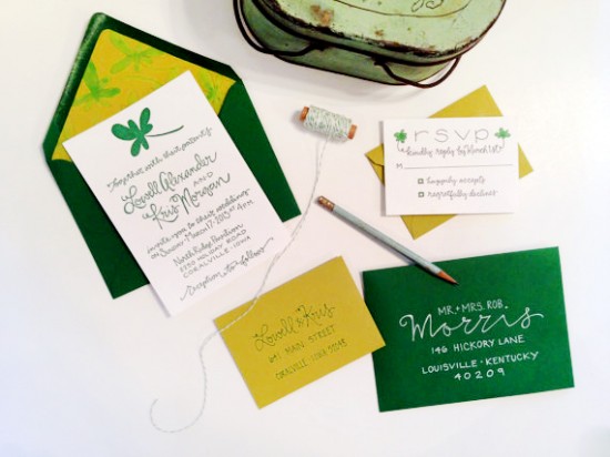 St. Patricks Day Wedding Invitations by Grey Snail Press via Oh So Beautiful Paper (5)