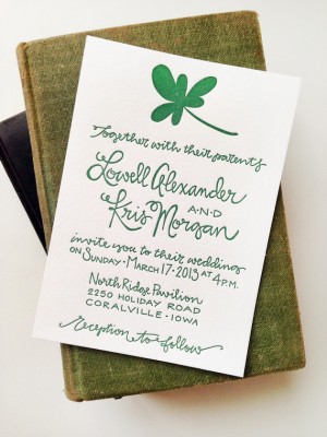St. Patricks Day Wedding Invitations by Grey Snail Press via Oh So Beautiful Paper (4)