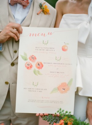Day-Of Wedding Stationery Inspiration and Ideas: Colorfully Illustrated Menus via Oh So Beautiful Paper (10)