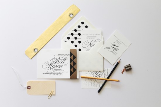 Black + White Letterpress Wedding Invitations by 42 Pressed via Oh So Beautiful Paper (4)