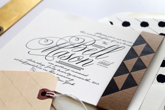 Black + White Letterpress Wedding Invitations by 42 Pressed via Oh So Beautiful Paper (3)