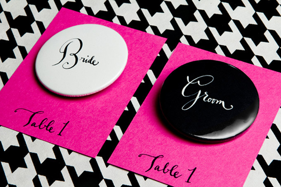 Day-Of Wedding Stationery Inspiration and Ideas: Escort Card Buttons via Oh So Beautiful Paper (5)