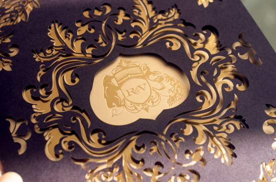 Lasercut and Gold Foil Wedding Invitations by Atelier Isabey via Oh So Beautiful Paper (5)