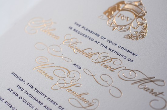 Lasercut and Gold Foil Wedding Invitations by Atelier Isabey via Oh So Beautiful Paper (4)