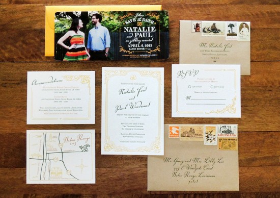 Magnolia Wedding Invitations by Harken Press via Oh So Beautiful Paper (8)