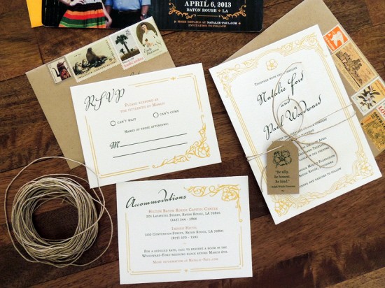 Magnolia Wedding Invitations by Harken Press via Oh So Beautiful Paper (6)
