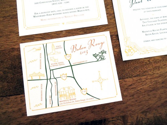 Magnolia Wedding Invitations by Harken Press via Oh So Beautiful Paper (4)