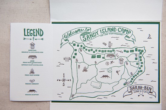 Summer Camp Wedding Invitations by Gus & Ruby Letterpress via Oh So Beautiful Paper (10)
