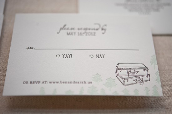 Summer Camp Wedding Invitations by Gus & Ruby Letterpress via Oh So Beautiful Paper (16)