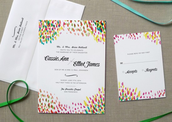 Watercolor Wedding Invitations by Fine Day Press via Oh So Beautiful Paper (5)